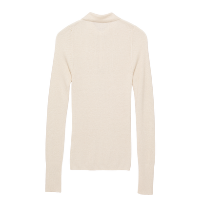 rib ‘knit’ polo-sweater white