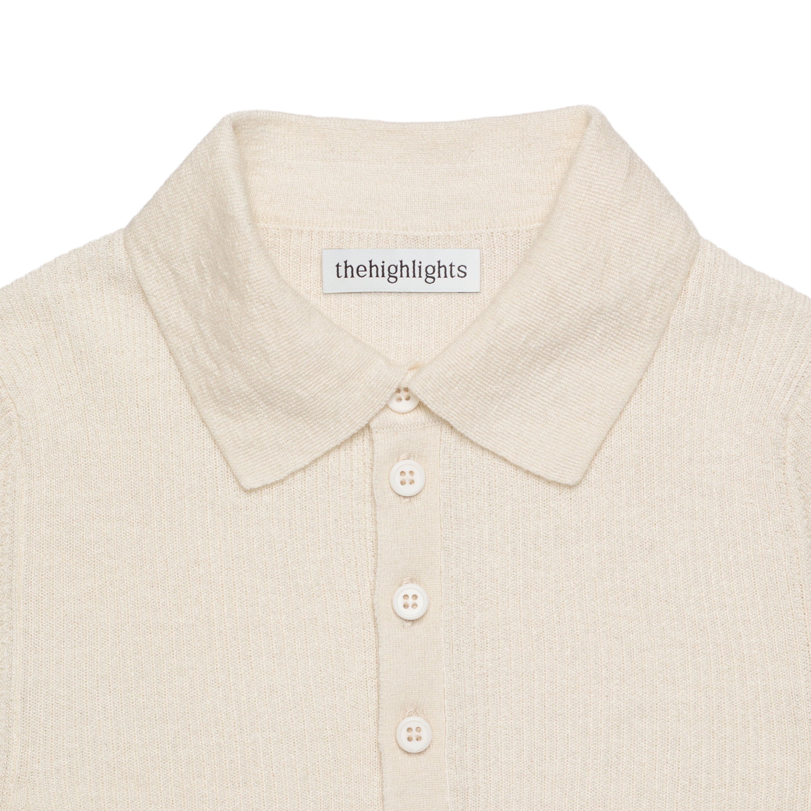 rib ‘knit’ polo-sweater white