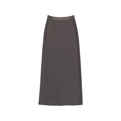 satin 'skirt' long dull brown