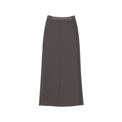 satin 'skirt' long dull brown