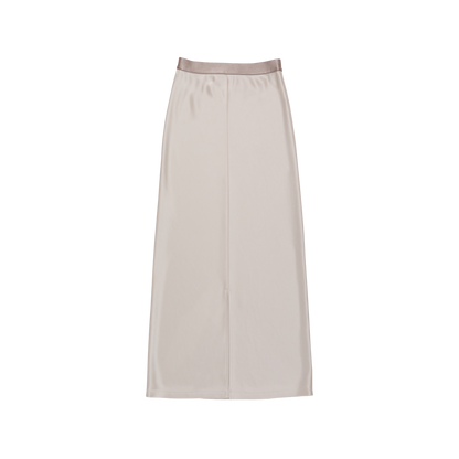 satin 'skirt' long few beige