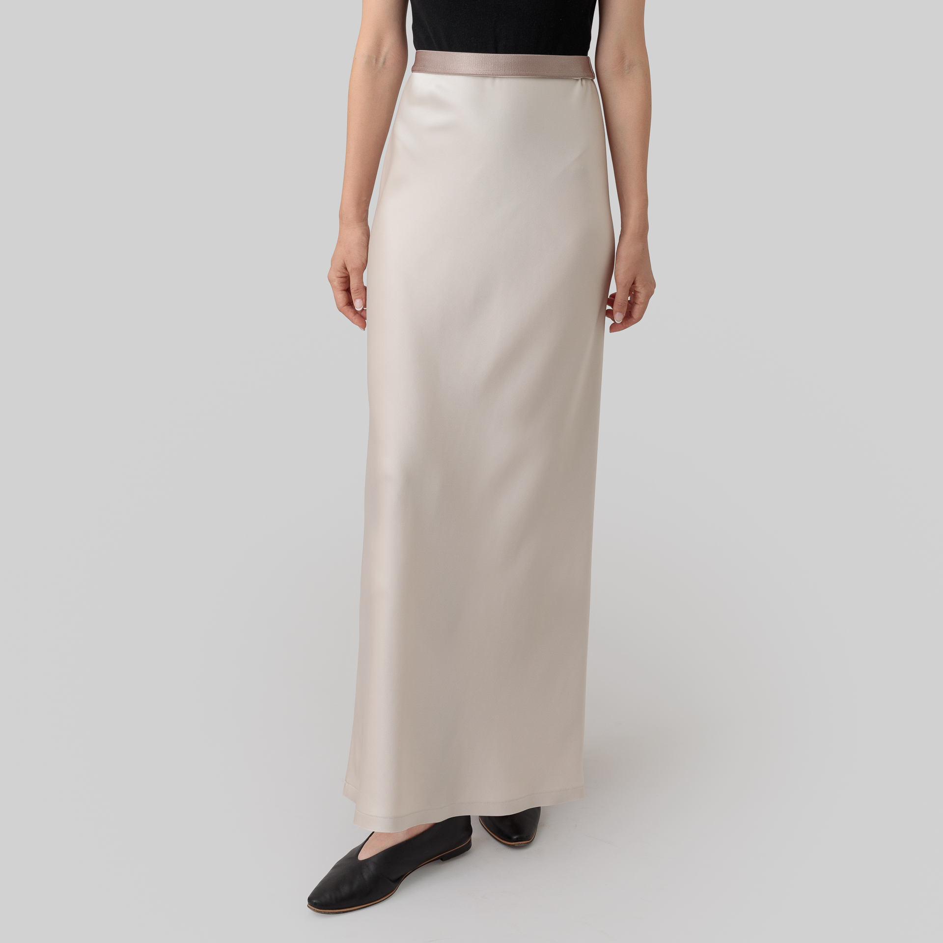 satin 'skirt' long few beige