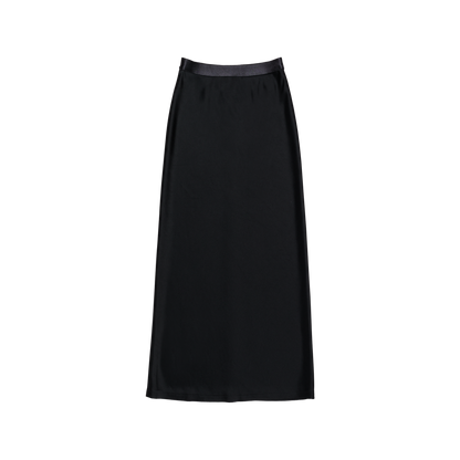 satin 'skirt' long ink black