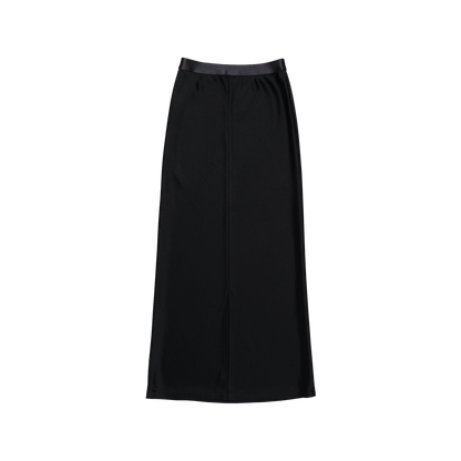 satin 'skirt' long ink black