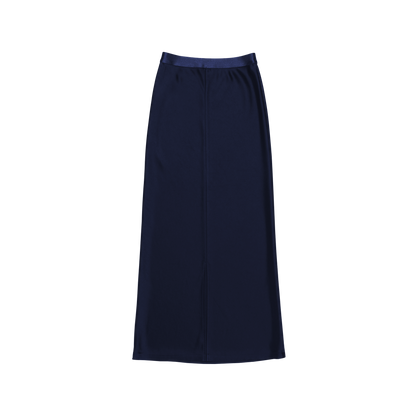satin 'skirt' long rays navy