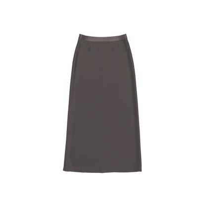 satin 'skirt' midi-long dull brown