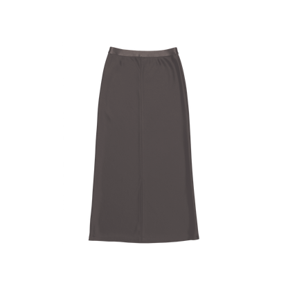 satin 'skirt' midi-long dull brown