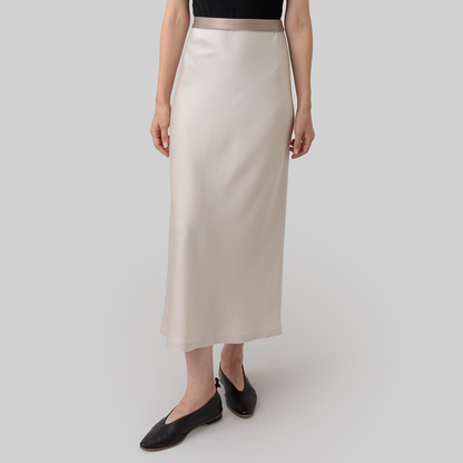 satin 'skirt' midi-long few beige