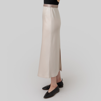 satin 'skirt' midi-long few beige