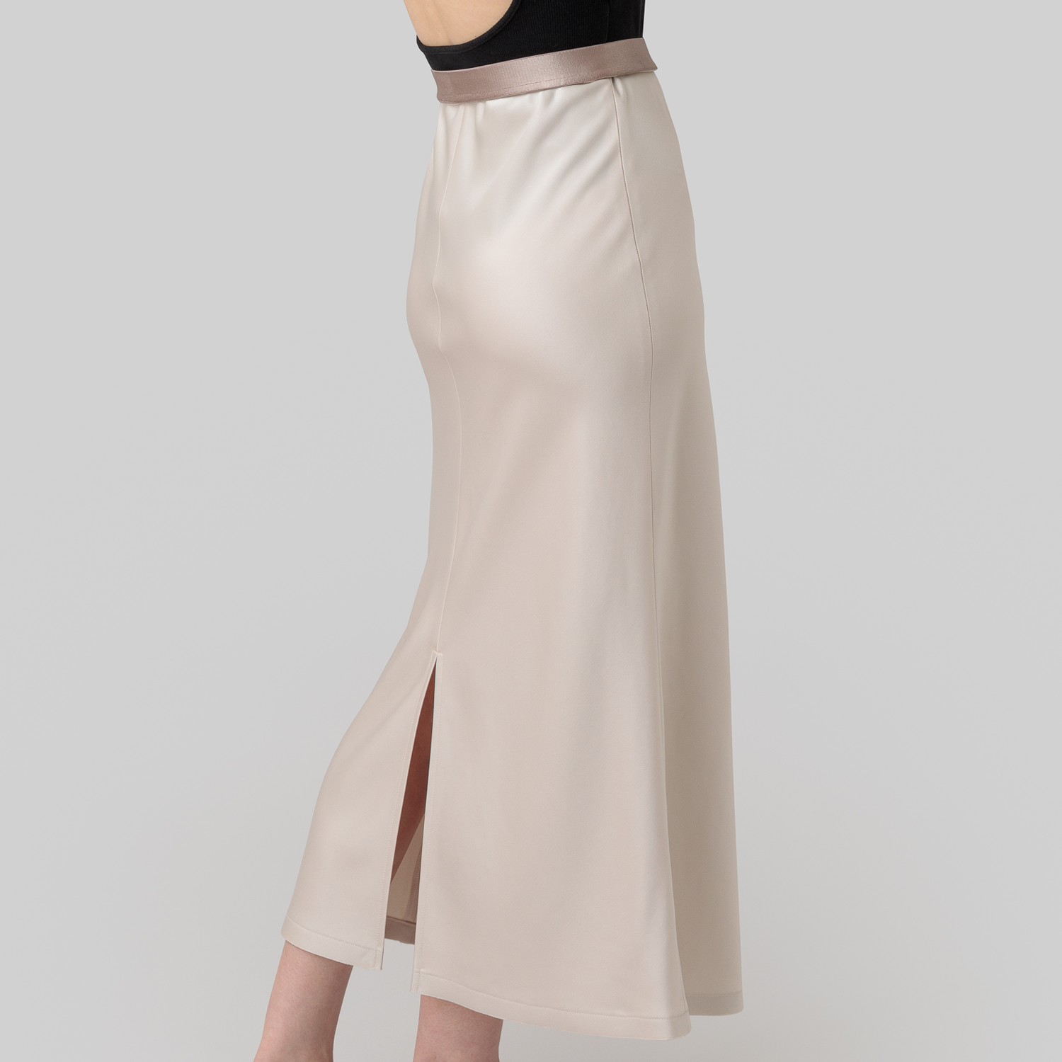 satin 'skirt' midi-long few beige