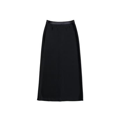 satin 'skirt' midi-long ink black