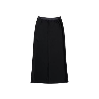 satin 'skirt' midi-long ink black