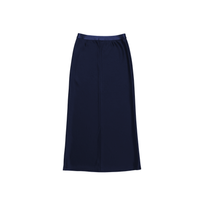 satin 'skirt' midi-long rays navy