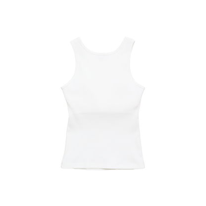 'tank' built-in-bra white